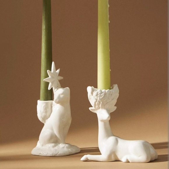 Deer Winter White Creature Candle Holder - Picture 2 of 11